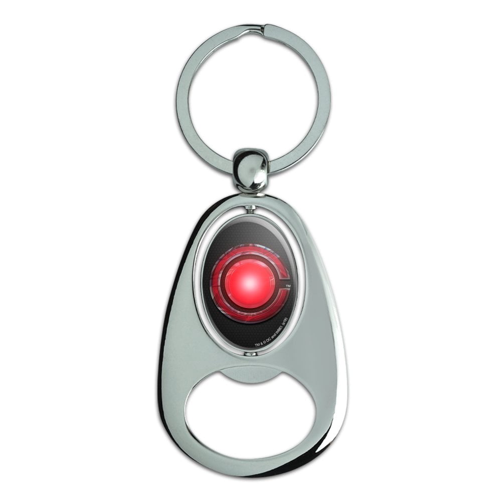 Justice League Movie Cyborg Logo Keychain Chrome Metal Spinning Oval ...