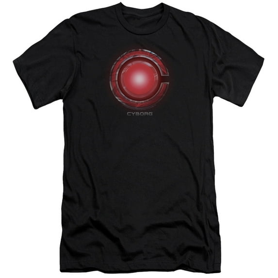 Justice League Movie Cyborg Logo S/S Adult 30/1 T-Shirt Black