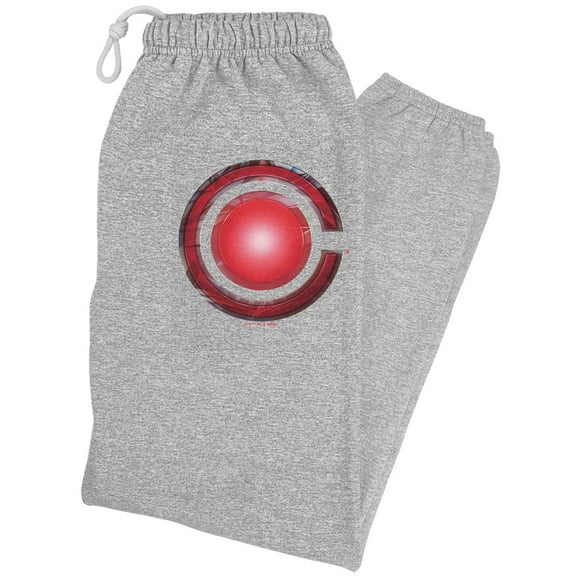 Justice League Movie Cyborg Logo Unisex Jogger Sweatpants for Men and Women, Athletic Heather, X-Large