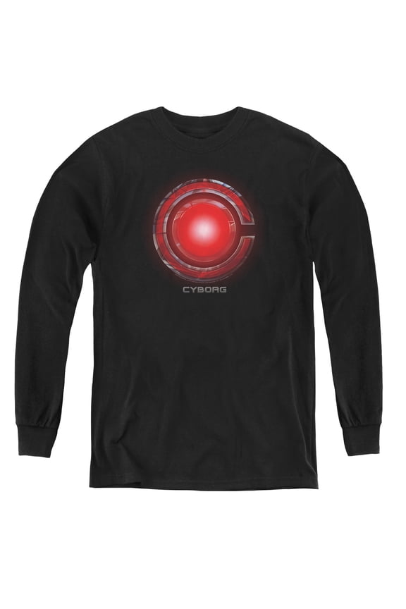 Justice League Movie - Cyborg Logo - Youth Long Sleeve Shirt - Large