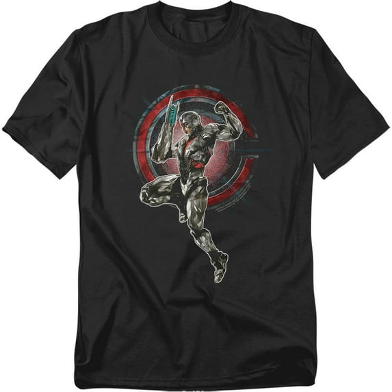 Justice League Movie T-Shirt Cyborg Unisex Graphic Tee For Men & Women Black 