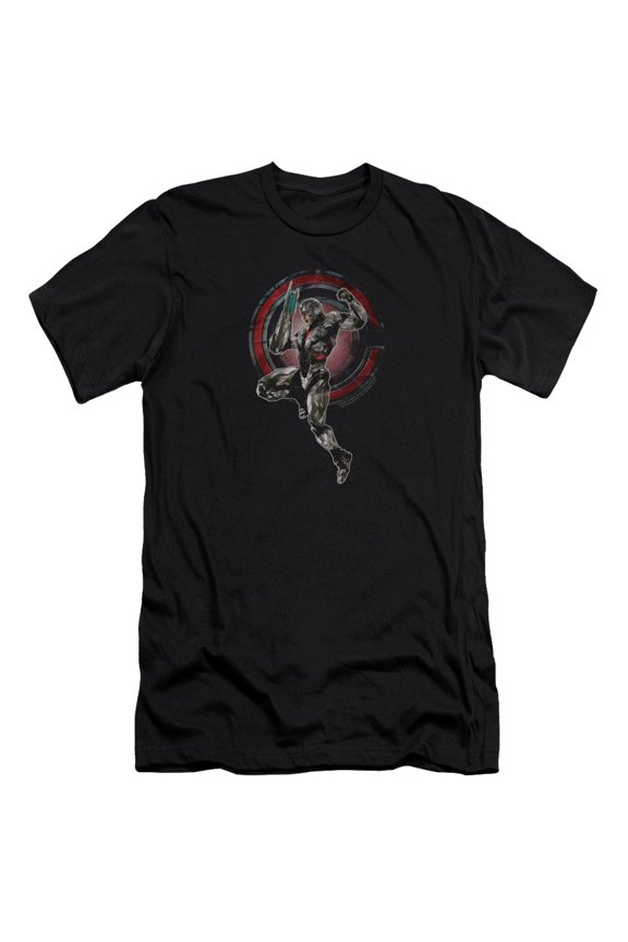 Justice League Movie - Cyborg - Premium Slim Fit Short Sleeve Shirt - Large