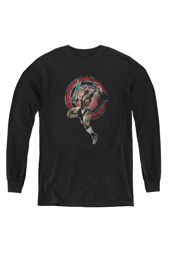 Justice League Movie - Cyborg - Youth Long Sleeve Shirt - Medium