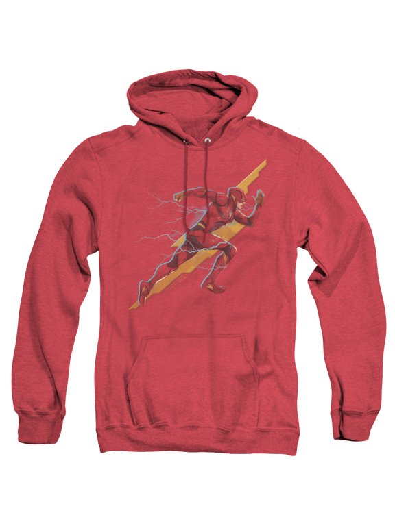 Justice League Movie Flash Forward Adult Heather Hoodie Sweatshirt Red