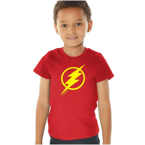 Justice League Movie Flash Solid Color Kids T Shirt (3) for Youth Toddler Boys and Girls, Red
