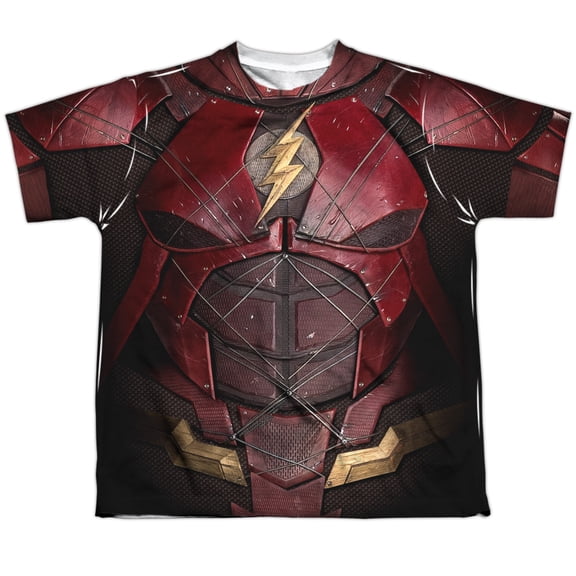 Justice League Movie - Flash Uniform - Youth Short Sleeve Shirt - Large