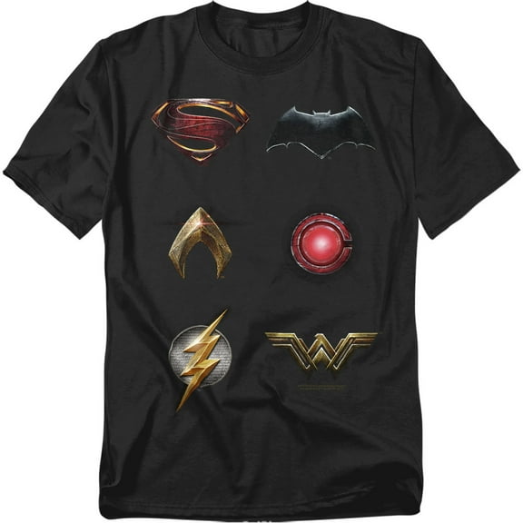 Justice League Movie T-Shirt Jlm Logos Unisex Graphic Tee for Men & Women