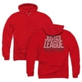 thumbnail image 1 of Justice League Movie League Distressed (Back Print) Adult Zipper Hoodie Sweatshirt Red, 1 of 3