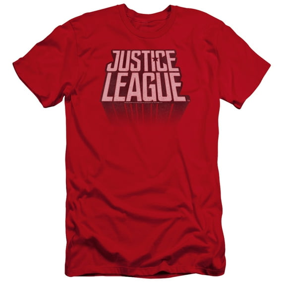 Justice League Movie - League Distressed - Premium Slim Fit Short Sleeve Shirt - Small