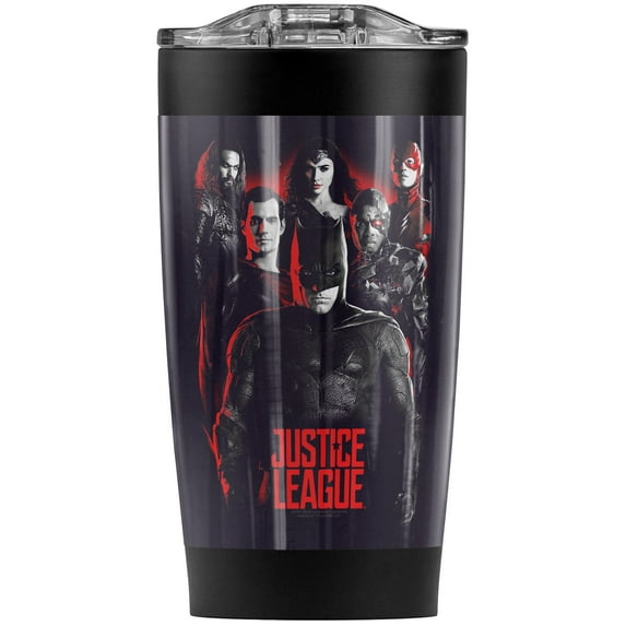 Justice League Movie The League Superheroes Stainless Steel Tumbler 20 oz Coffee Travel Mug/Cup, Vacuum Insulated & Double Wall with Leakproof Sliding Lid | Great for Hot Drinks and Cold Beverages