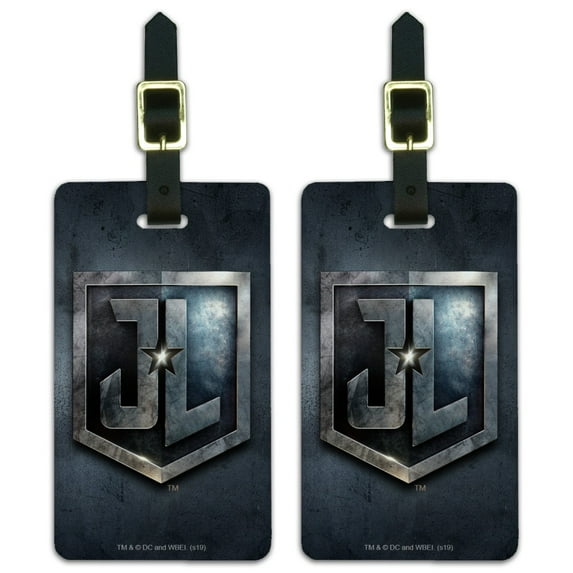 Justice League Movie Logo Luggage ID Tags Suitcase Carry-On Cards - Set of 2