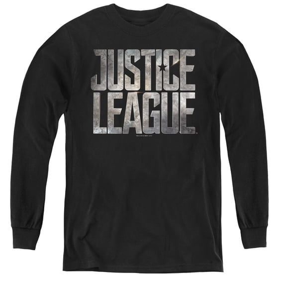 Justice League Movie - Metal Logo - Youth Long Sleeve Shirt - Small