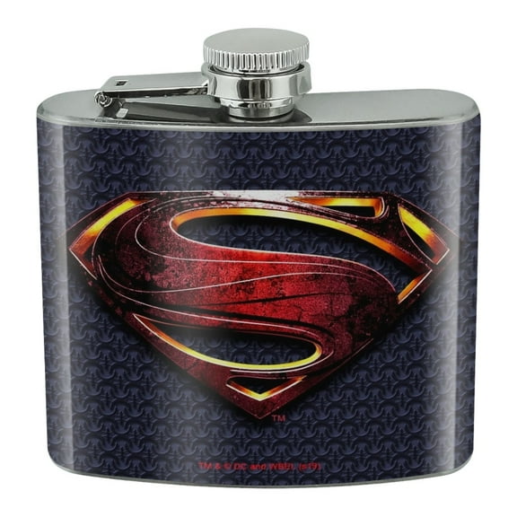 Justice League Movie Superman Logo Stainless Steel 5oz Hip Drink Kidney Flask