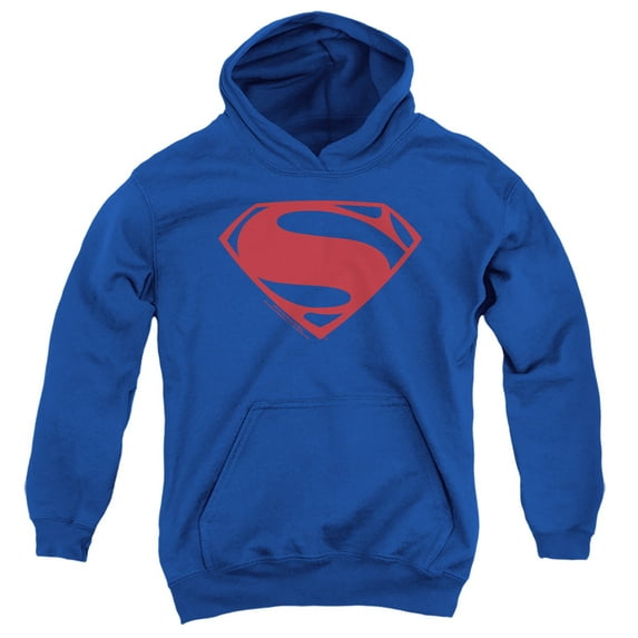Justice League Movie Superman Solid Color Kids Pull-Over Hoodie (Medium) for Youth Boys and Girls, Royal Blue