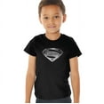 thumbnail image 1 of Justice League Movie Superman Symbol Black Suit Kids T Shirt (4) for Youth Toddler Boys and Girls, Black, 1 of 5