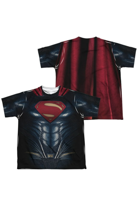 Justice League Movie - Superman Uniform (Front/Back Print) - Youth Short Sleeve Shirt - X-Large