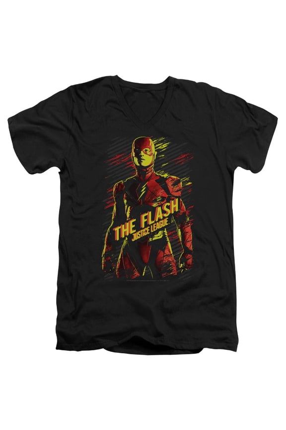 Justice League Movie - The Flash - Slim Fit V Neck Shirt - Small