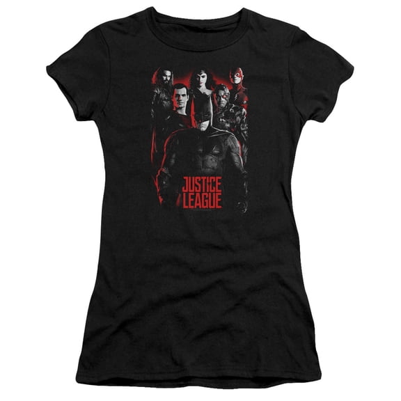 Justice League Movie - The League - Juniors Teen Girls Cap Sleeve Shirt - X-Large