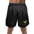 thumbnail image 1 of Justice League Movie Wayne Aerospace Mens Lined Mesh Shorts, Black, Small, 1 of 6