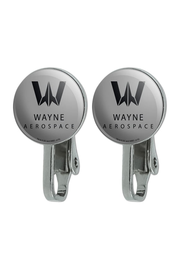 Justice League Movie Wayne Aerospace Novelty Clip-On Stud Earrings