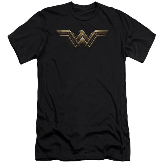 Justice League Movie - Wonder Woman Logo - Premium Slim Fit Short Sleeve Shirt - Medium