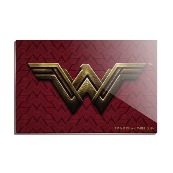 Justice League Movie Wonder Woman Logo Rectangle Acrylic Fridge Refrigerator Magnet
