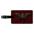 thumbnail image 1 of Justice League Movie Wonder Woman Logo Rectangle Leather Luggage Card Suitcase Carry-On ID Tag, 1 of 5