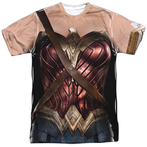 Justice League Movie Wonder Woman Uniform Unisex Adult Front Only Sublimated T Shirt for Men and Women