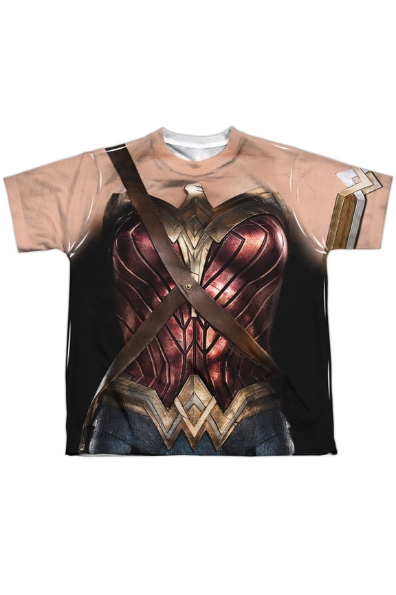 Justice League Movie - Wonder Woman Uniform - Youth Short Sleeve Shirt - Large