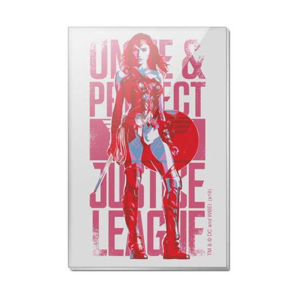 Justice League Movie Wonder Woman Unite and Protect Rectangle Acrylic Fridge Refrigerator Magnet