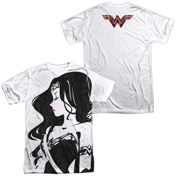 Justice League Movie Ww Profile Unisex Adult Sublimated Costume T Shirt (Front/Back), Small Multicolor
