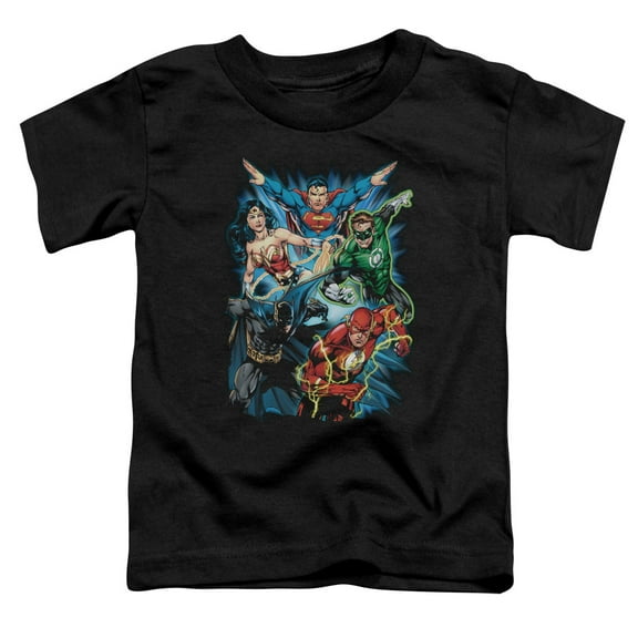 Justice League Of America Boys' Jl Assemble Childrens T-shirt Black