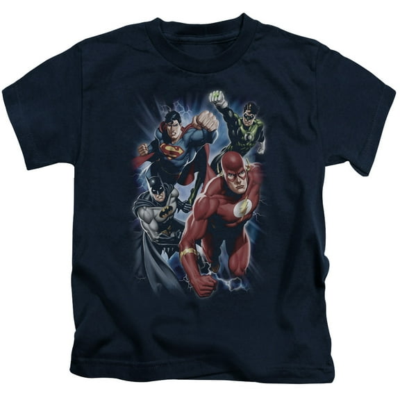 Justice League Of America Boys' Storm Chasers Childrens T-shirt Navy