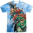thumbnail image 1 of Justice League Of America Men's Heroes Unite Sublimation T-shirt X-Large White, 1 of 2