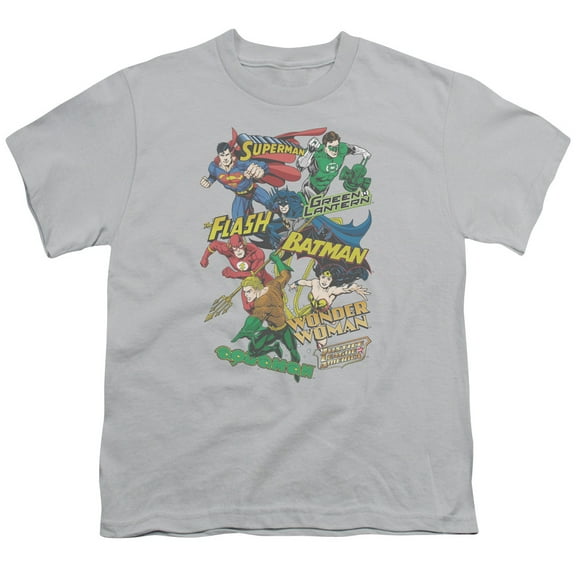 Justice League Of America Men's  Justice Collage T-shirt Silver