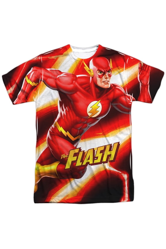 Justice League Of America Men's Speed Bolt Sublimation T-shirt White