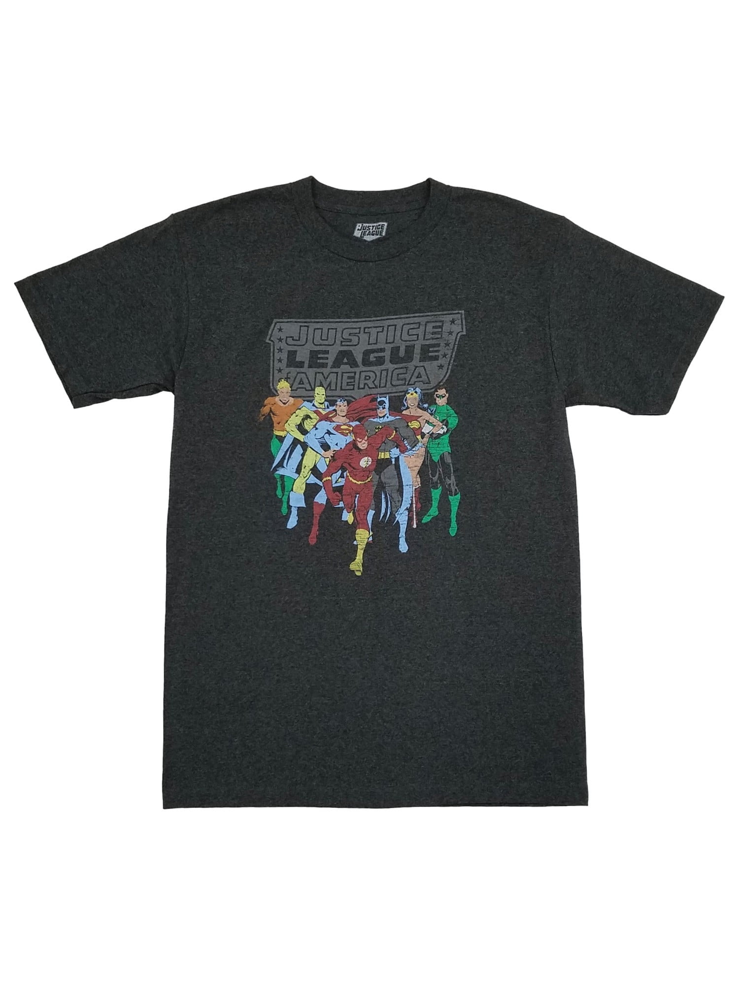 Justice League Of America Mens Big & Tall Dark Gray Short Sleeve T-Shirt LT Justice League Of America Mens Big & Tall Dark Gray Short Sleeve T-Shirt LT
