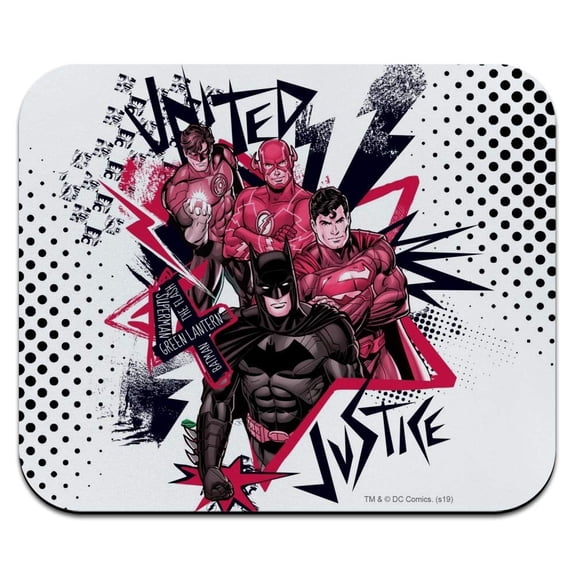 Justice League Red and Black Characters Low Profile Thin Mouse Pad Mousepad