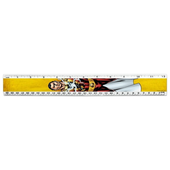 Justice League Shazam Character 12 Inch Standard and Metric Plastic Ruler