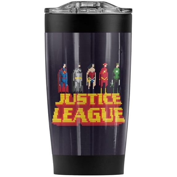 Justice League Standing Above Stainless Steel Tumbler 20 oz Coffee Travel Mug/Cup, Vacuum Insulated & Double Wall with Leakproof Sliding Lid | Great for Hot Drinks and Cold Beverages