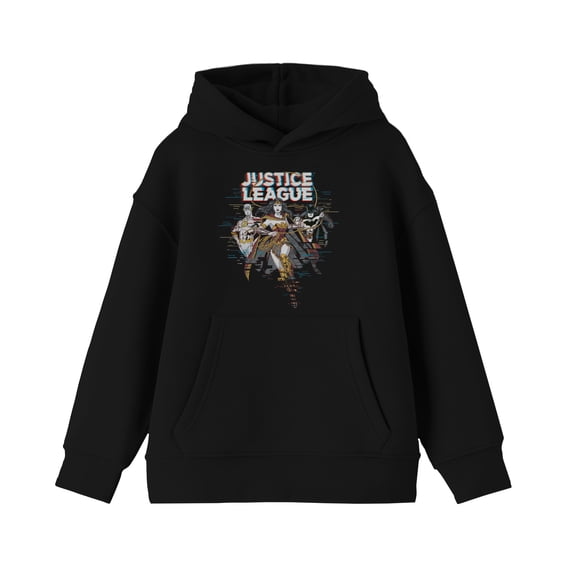 Justice League Super Heroes Black Graphic Youth Hoodie-M