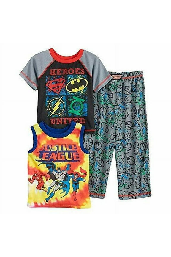Superheroes United 3-Piece Pajama Set, Size 3T