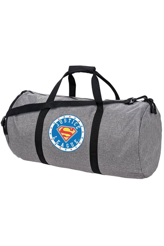 Justice League Superman Athletic Logo Lightweight Duffel Bag for Sports and Gym Packable for Travel