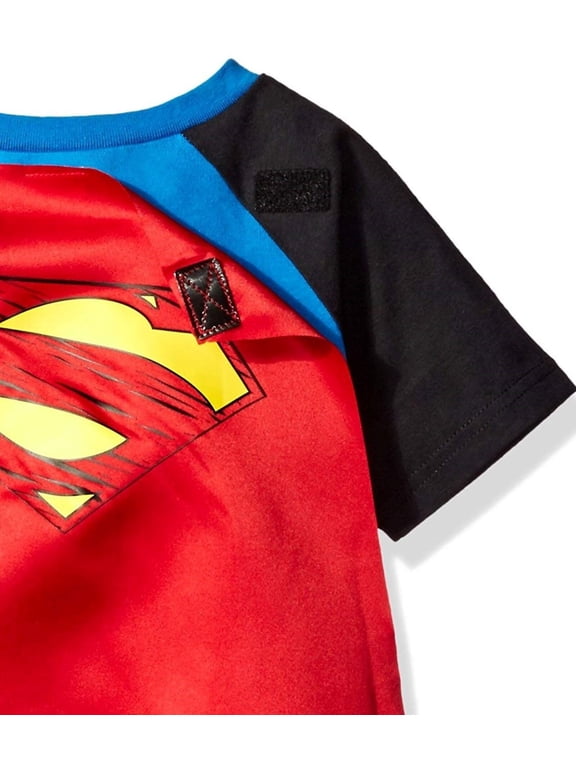 Justice League Superman Little Boys Cosplay T-Shirt and Cape Toddler to Big Kid