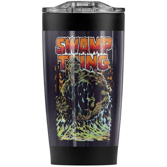 Justice League Swamp Thing Stainless Steel Tumbler 20 oz Coffee Travel Mug/Cup, Vacuum Insulated & Double Wall with Leakproof Sliding Lid | Great for Hot Drinks and Cold Beverages
