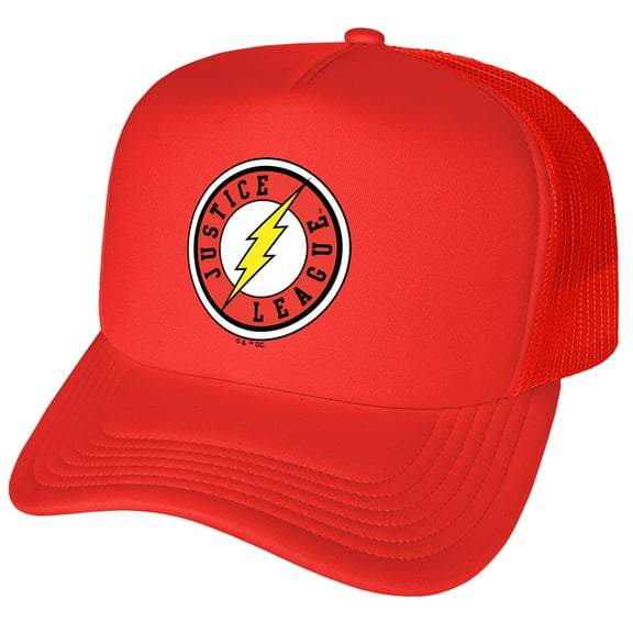 Justice League The Flash Athletic Logo Foam Snapback Trucker Hat - Unisex for Men and Women