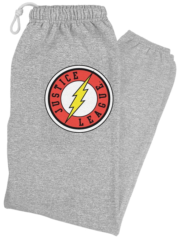 Justice League The Flash Athletic Logo Unisex Jogger Sweatpants for Men and Women, Athletic Heather, 2X-Large