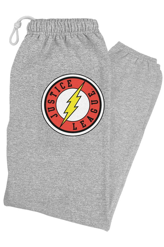 Justice League The Flash Athletic Logo Unisex Jogger Sweatpants for Men and Women, Athletic Heather, Small