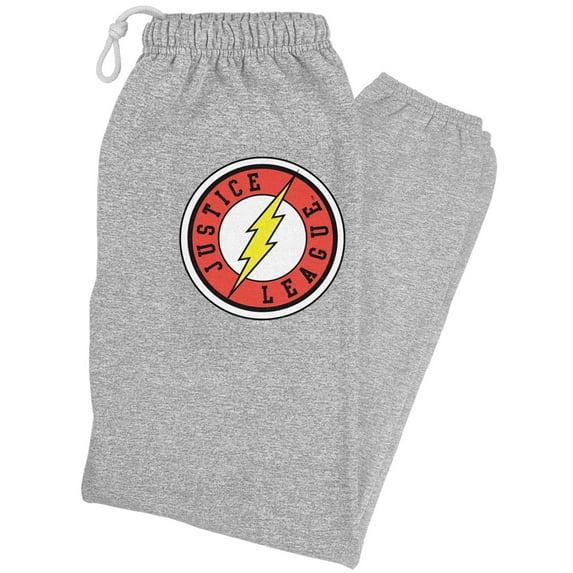 Justice League The Flash Athletic Logo Unisex Jogger Sweatpants for Men and Women, Athletic Heather, X-Large