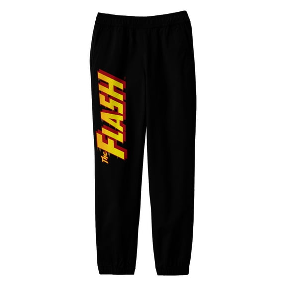 Justice League The Flash Logo Youth Black Graphic Sweatpants-XL